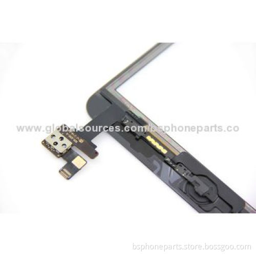 Black Touch Digitizer Screen, Complete + IC Flex Chip + Home Button Flex for iPad Mini